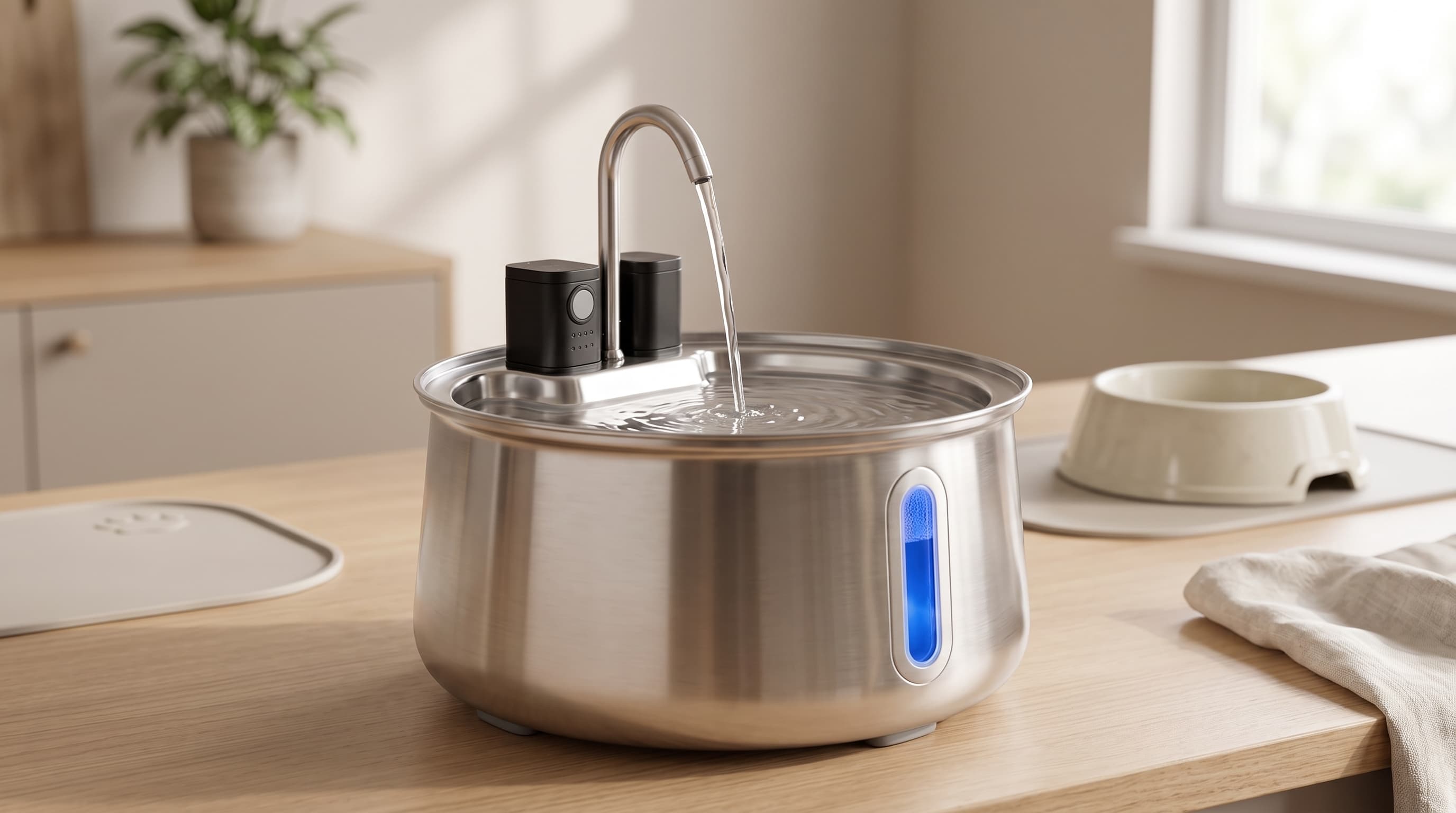 Stainless steel pet water fountain