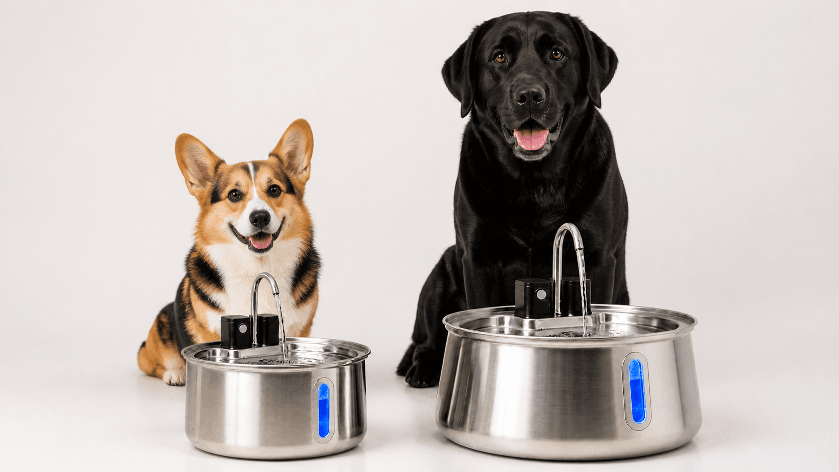Wireless fountain running on a kitchen counter